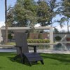 Flash Furniture Modern Black Wide Slat Adirondack Chair & Ottoman JJ-C14509-14309-BK-GG